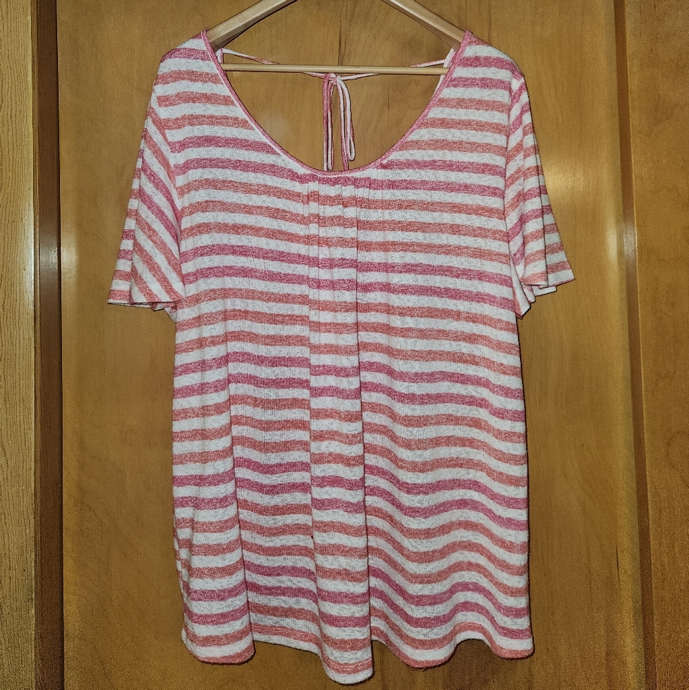 Bobeau Raspberry & Coral Stripe 2x